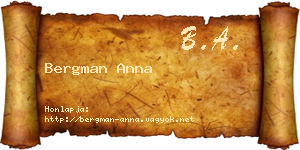 Bergman Anna névjegykártya