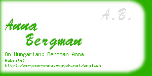 anna bergman business card